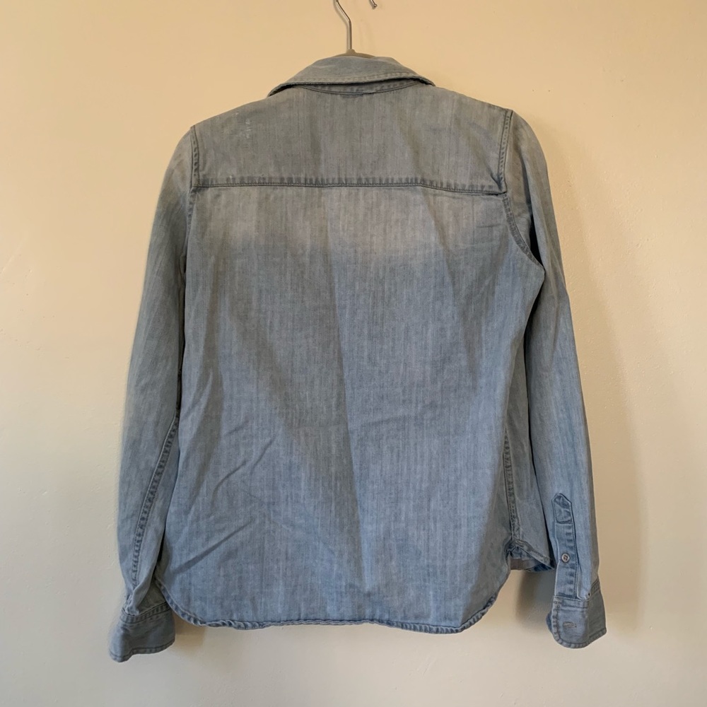 Zara Basic Denim Button Down Shirt - image 5